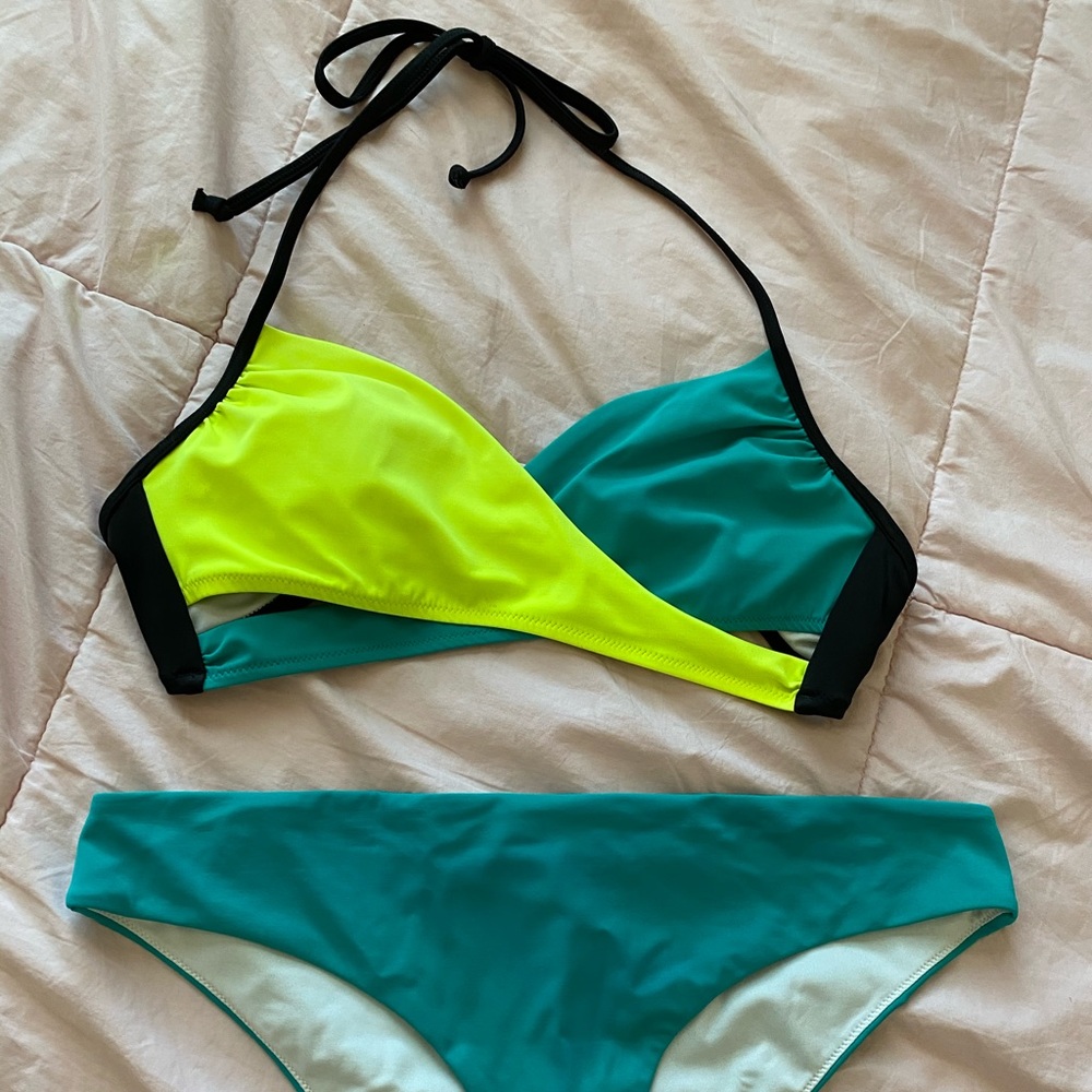 PINK neon and green bikini
